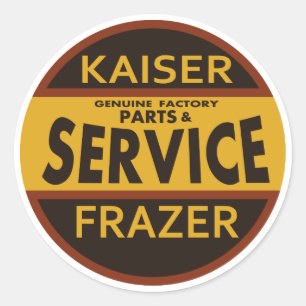 Sticker Rond Panneau de service vintage Kaiser Frazer