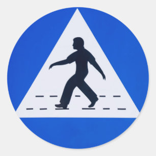 Sticker Rond Panneau de signalisation de passage piéton omanais