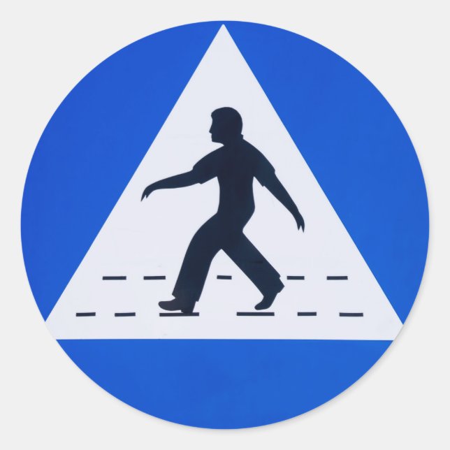 Sticker Rond Panneau de signalisation de passage piéton omanais (Devant)