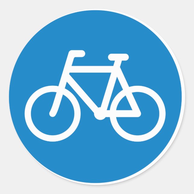 Sticker Rond Panneau de signalisation de voie cyclable bleu Sym (Devant)