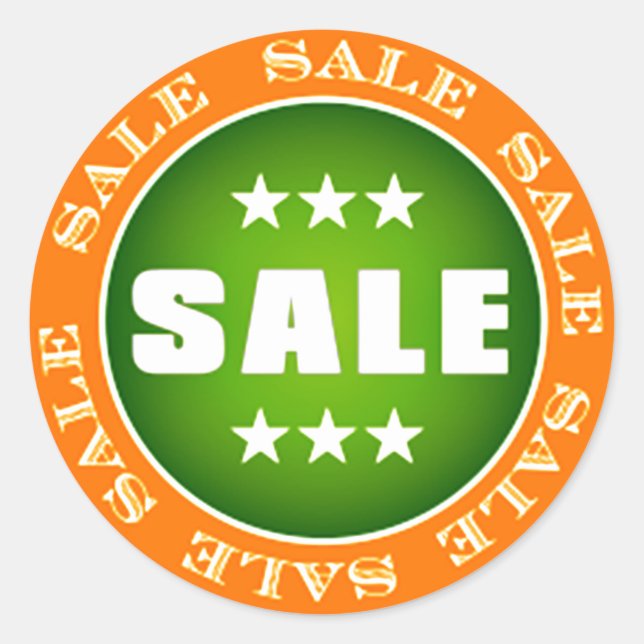 Sticker Rond Panneau de soldes (Devant)