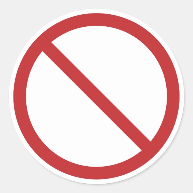 Sticker Rond Panneau d'interdiction vierge, pas de symbole (Devant)