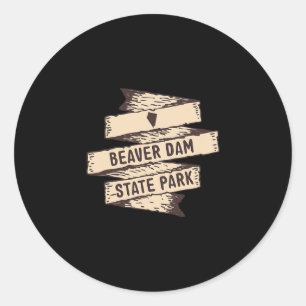 Sticker Rond Panneau en bois du parc d'État de Beaver Dam Nevad