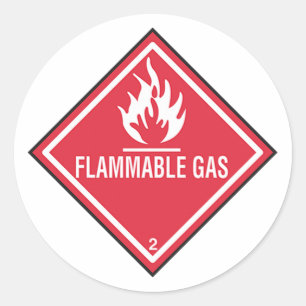 Sticker Rond Panneau gaz inflammable