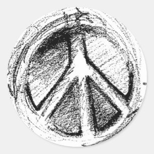 Sticker Rond Panneau Grunge Urban Peace