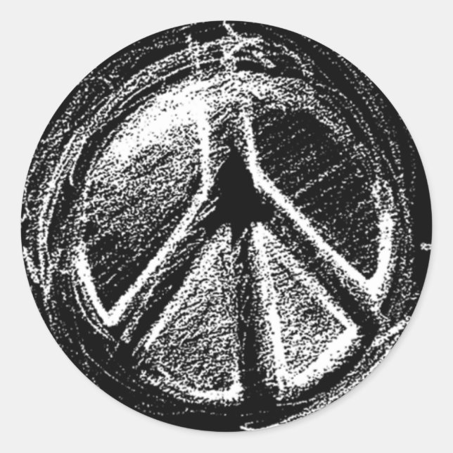 Sticker Rond Panneau Grunge Urban Peace (Devant)
