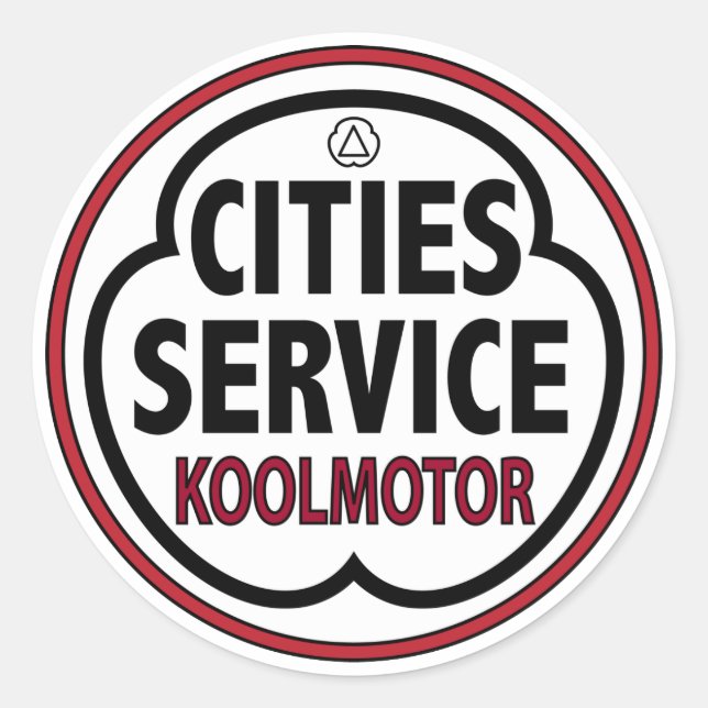 Sticker Rond Panneau komotor vintage Cities Service (Devant)