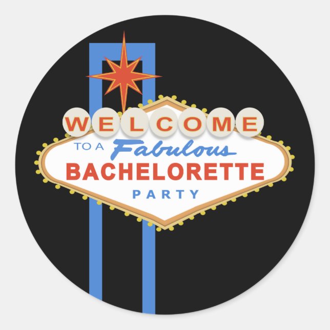 Sticker Rond Panneau Las Vegas Bachelorette Party Favoriser Sti (Devant)