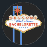 Sticker Rond Panneau Las Vegas Bachelorette Party Favoriser Sti<br><div class="desc">Êtes-vous un groupe de divas jet set planifiant une fabuleuse soirée bachelorette à Las Vegas? Ou peut-être un groupe amusant qui planifie une fête sur le thème de Las Vegas plus près de chez soi ? Notre design de Las Vegas Sign Bachelorette Party est une façon amusante de donner le...</div>