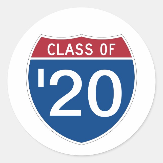 Sticker Rond Panneau modèle INTERSTATE Classe de 20XX (Devant)