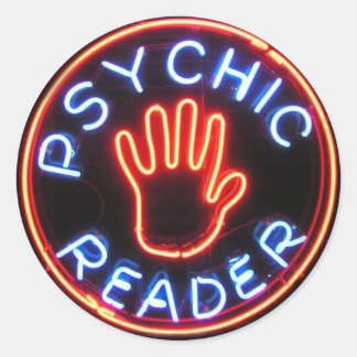 Sticker Rond Panneau Neon du lecteur psychique