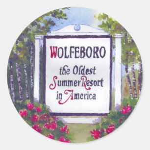 Sticker Rond Panneau NH Wolfeboro