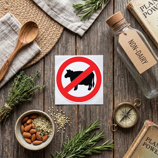 Sticker Rond Panneau Pas de Boeuf (Créateur téléchargé)