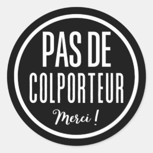 Sticker Rond Panneau Pas de Colporteur