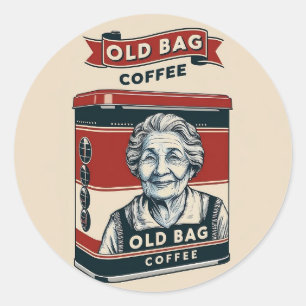 Sticker Rond Panneau Publicité Tin Pour Vieux Café Sac