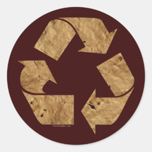 Sticker Rond Panneau Recyclage Brown