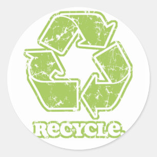 Sticker Rond Panneau Recyclage vintage