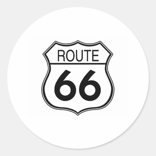 Sticker Rond Panneau Route 66 (Devant)