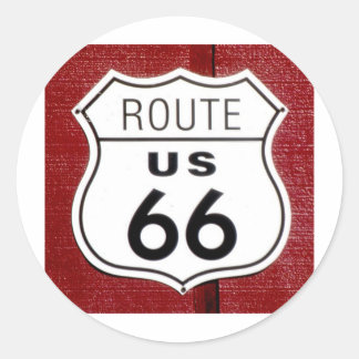 Sticker Rond Panneau Route 66