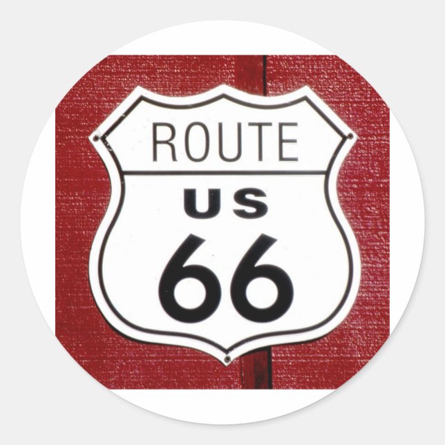 Sticker Rond Panneau Route 66 (Devant)