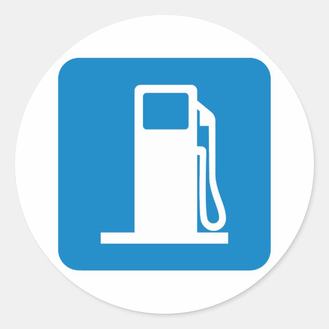 Sticker Rond Panneau routier de la station-service (Devant)