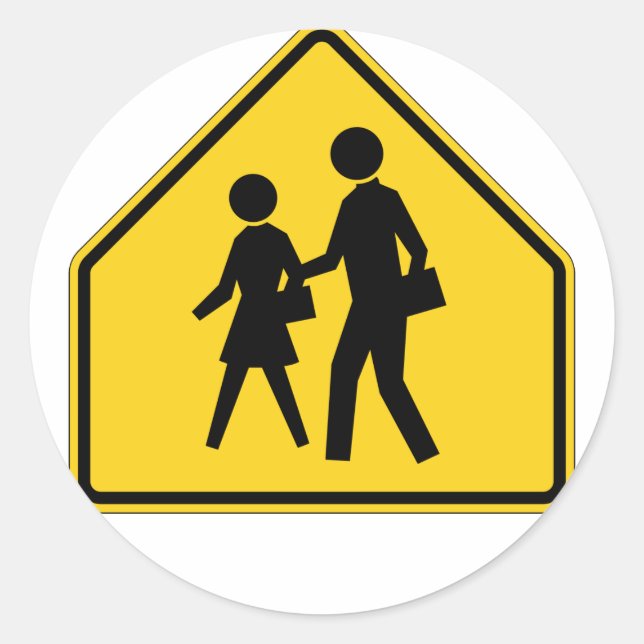 Sticker Rond Panneau routier de la zone scolaire (Devant)