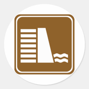 Sticker Rond Panneau routier du barrage ou du réservoir