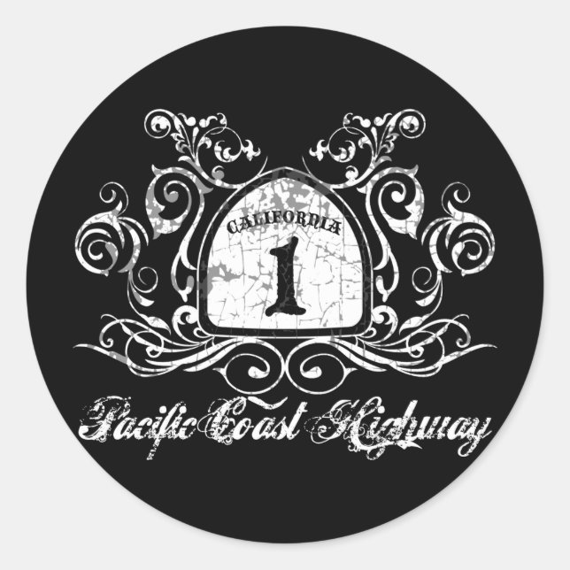 Sticker Rond Panneau routier PCH (Devant)