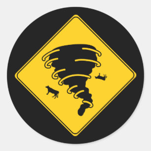 Sticker Rond Panneau routier - Tornado