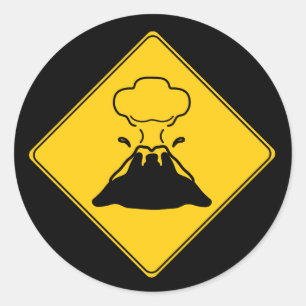 Sticker Rond Panneau routier - Volcan