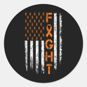 Sticker Rond Panneau ruban orange - Sensibilisation à la leucém
