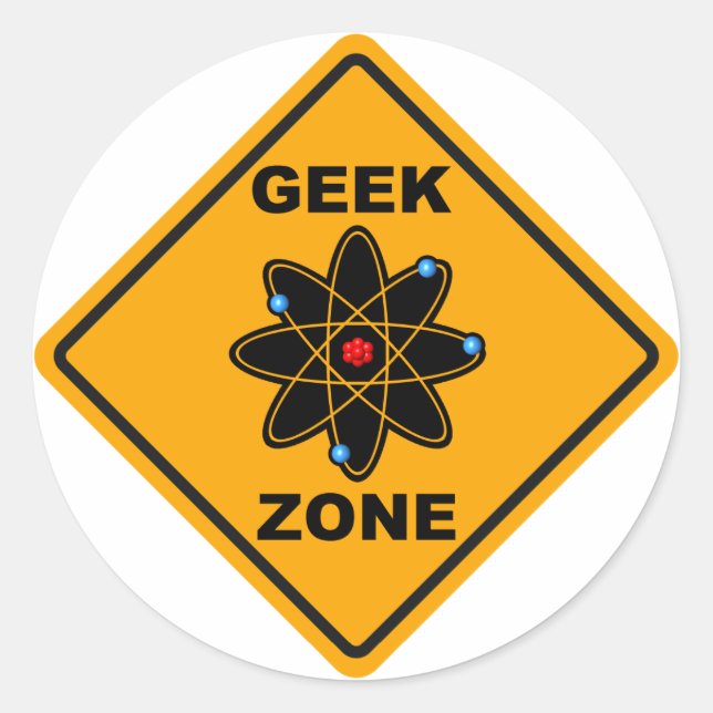 Sticker Rond Panneau Zone Geek (Devant)