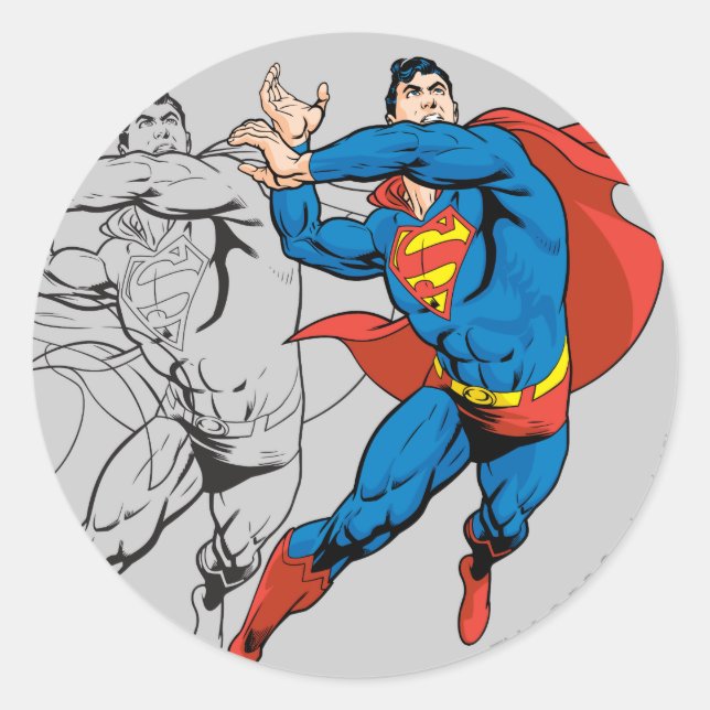 Sticker Rond Panneaux comiques Superman (Devant)