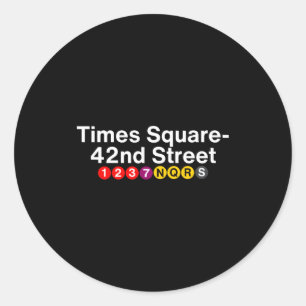 Sticker Rond Panneaux de la station de métro de Times Square Ne