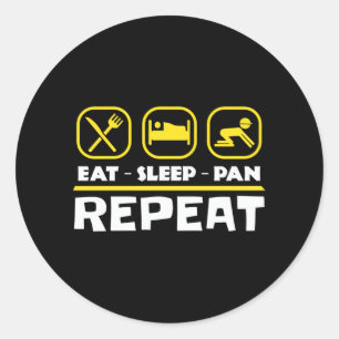 Sticker Rond Panorama d'or prospecter le sommeil oriental Répét