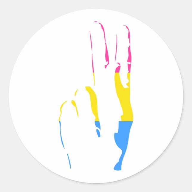 Sticker Rond pans fierté signe de paix (Devant)