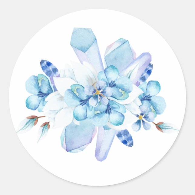 Sticker Rond Panseuse violette, cristal en aquarelle (Devant)
