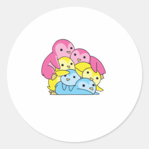 Sticker Rond Pansexual Flag Pride Lgbtq Cute Penguin