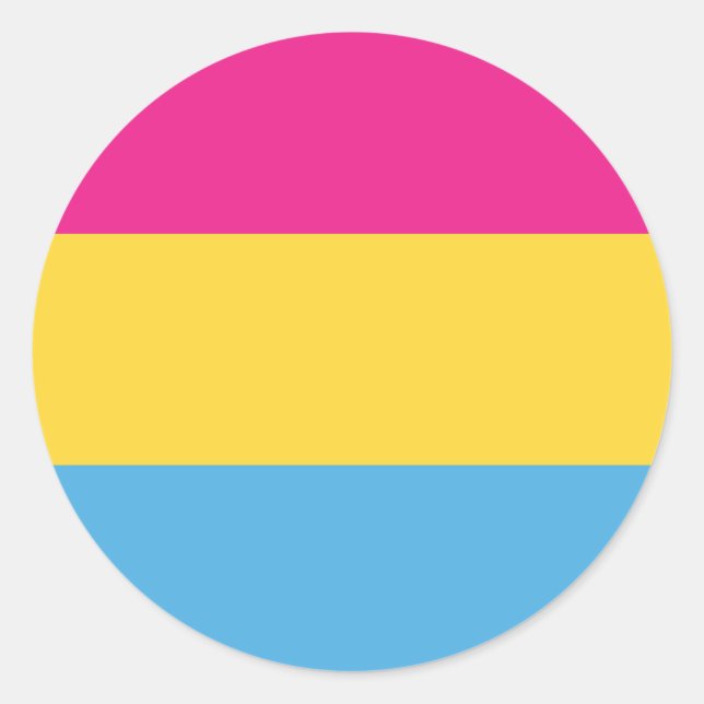 Sticker Rond Pansexuel | Conception du drapeau de fierté | Trac (Devant)