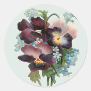 Sticker Rond Pansy Bouquet