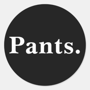 Sticker Rond Pantalon un mot conception minimaliste