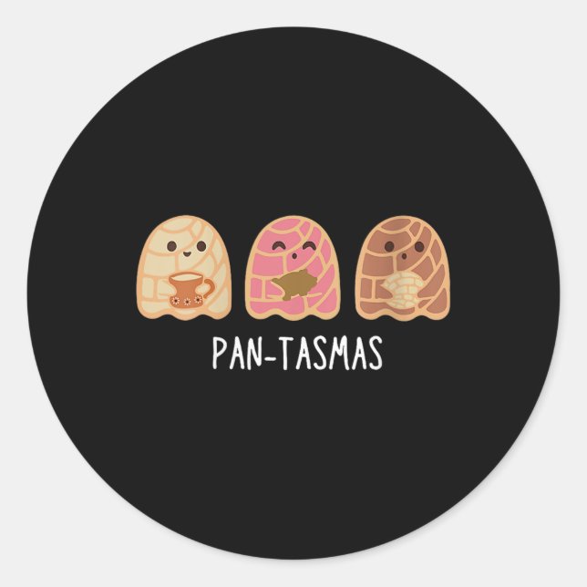 Sticker Rond Pantasmas Ghost Funny Éffrayant Conchas Mexicain G (Devant)