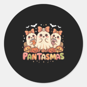 Sticker Rond Pantasmas Ghost Funny Soky Conchas mexicain Hallow