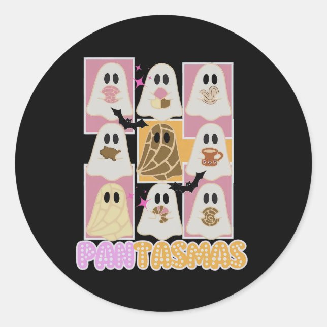 Sticker Rond Pantasmas Pan Dulce Ghost Espagnol Mexicain Hallow (Devant)