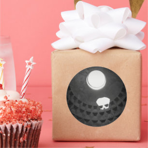 Sticker Rond Panthéon Crâne clair Rome Italie Noir et Blanc