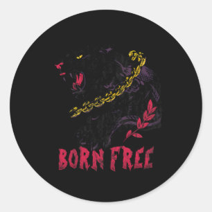 Sticker Rond Panther avec chaîne Black Histoire Mois Africain A