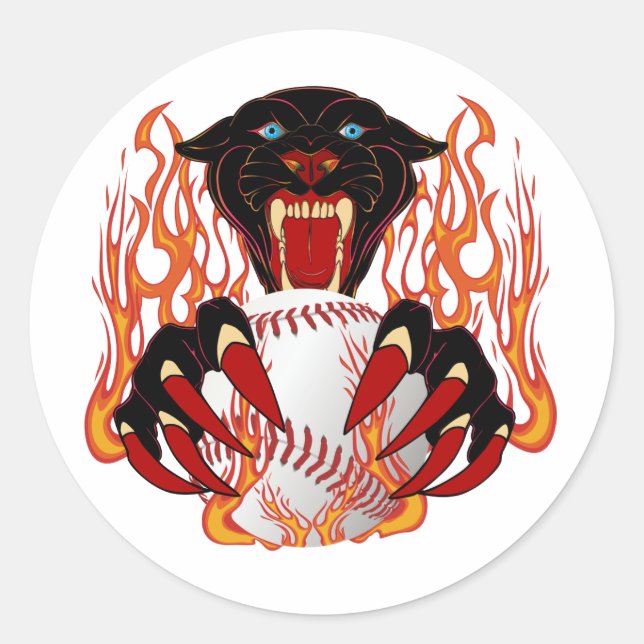 Sticker Rond Panther-Baseball-1Blanc-T-2 (Devant)