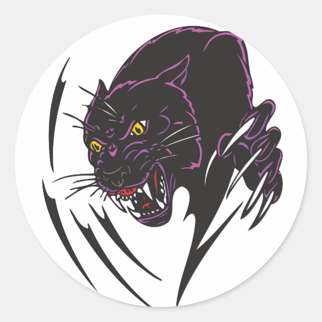 Sticker Rond Panther en colère (Devant)
