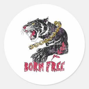 Sticker Rond Panthère avec chaîne Mois de l'histoire noire Afro