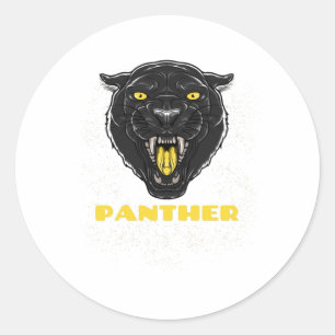Sticker Rond Panthère d'horreur noire